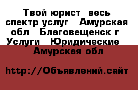 Твой юрист, весь спектр услуг - Амурская обл., Благовещенск г. Услуги » Юридические   . Амурская обл.